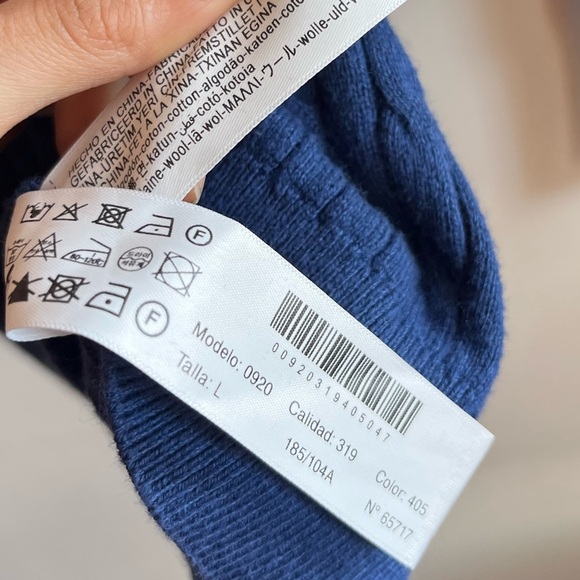 Massimo Dutti Cotton-wool Cobalt Blue Cable Knit Sweater - Picture 4 of 7